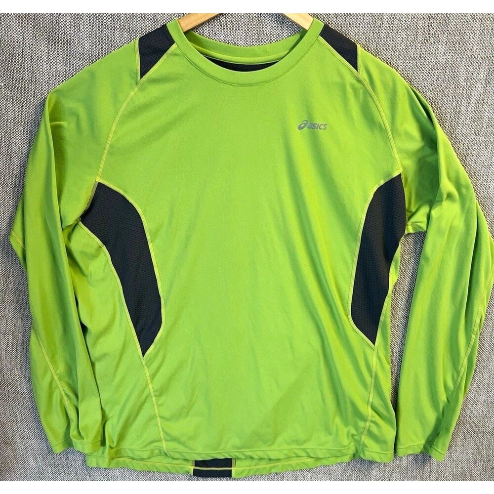 ASICS Running & Jogging Colorblock Long Sleeve Crew Neck Logo Shirt Men's XL